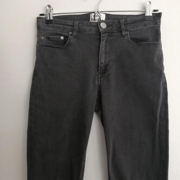 Acne Studios Skin 5 Skinny Jeans in "Used Black" Ankle Crop 26 (2) - Picture 5 of 16